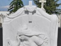 Fehér márvány síremlék (Faragó János utolsó munkája)